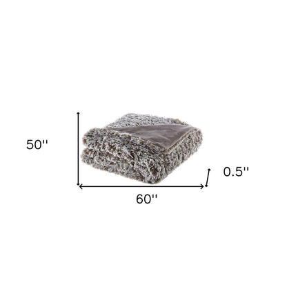 60" X 50" Black Knitted Polyester Plush Throw Blanket HomeRoots