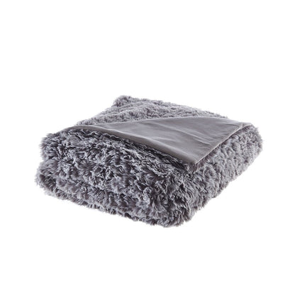 60" X 50" Black Knitted Polyester Plush Throw Blanket HomeRoots