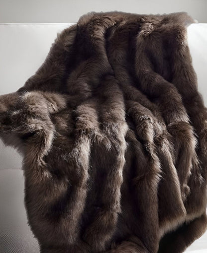 60" X 50" Brown Knitted Acrylic Animal Print Throw Blanket HomeRoots