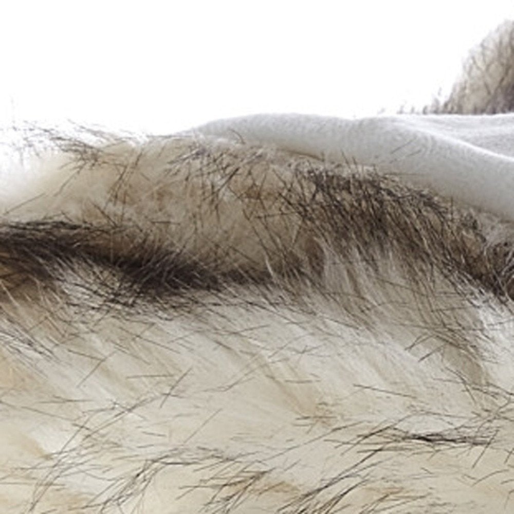 60" X 50" Brown Knitted Acrylic Animal Print Throw Blanket HomeRoots