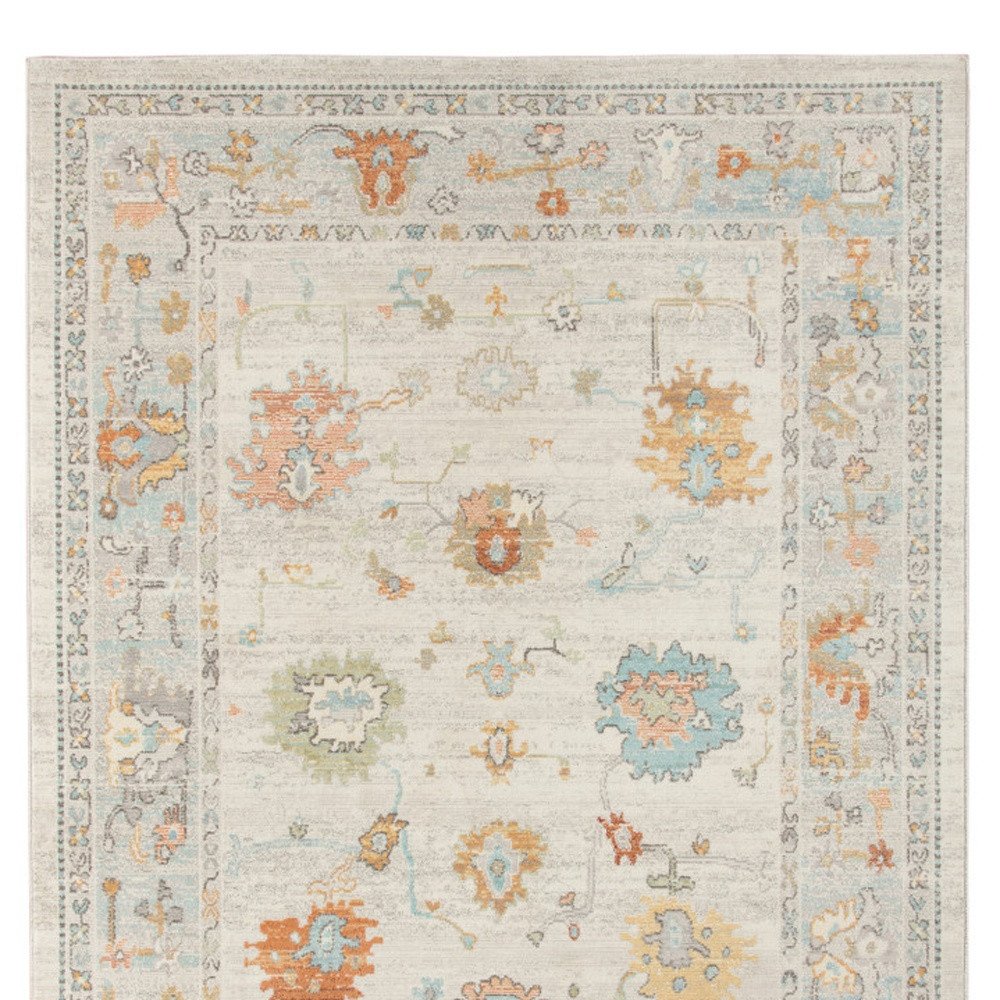 2' X 3' Blue and Orange Floral Stain Resistant Indoor Outdoor Area Rug HomeRoots