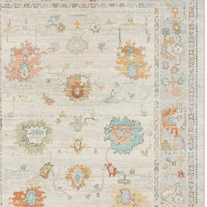 2' X 3' Blue and Orange Floral Stain Resistant Indoor Outdoor Area Rug HomeRoots
