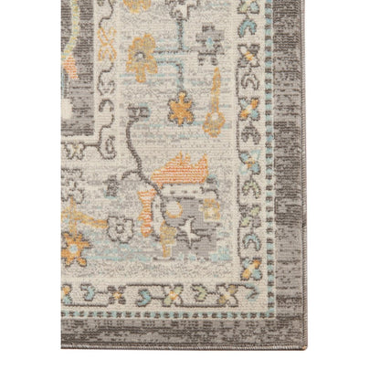 2' X 3' Gray and Orange Floral Stain Resistant Indoor Outdoor Area Rug HomeRoots