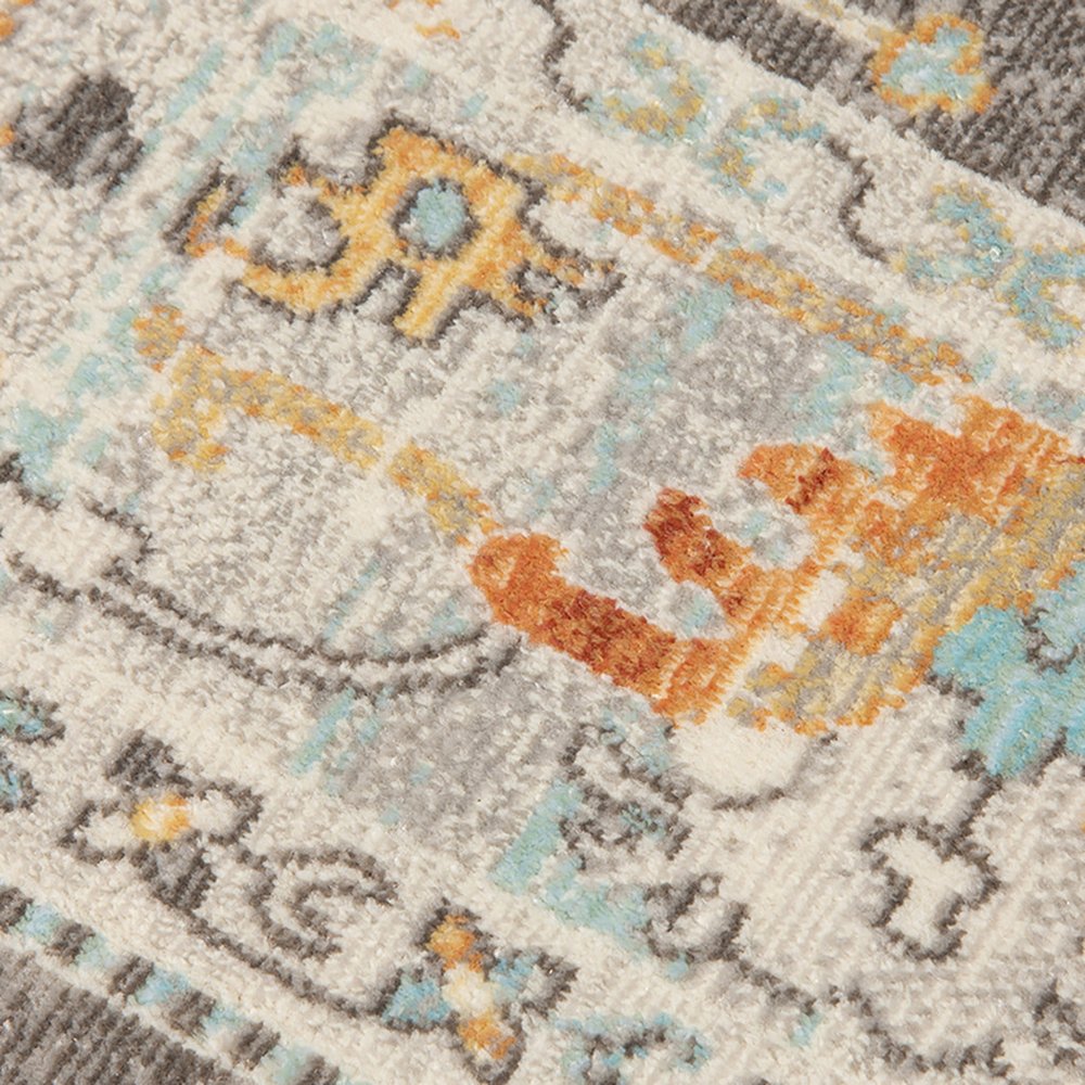 2' X 3' Gray and Orange Floral Stain Resistant Indoor Outdoor Area Rug HomeRoots