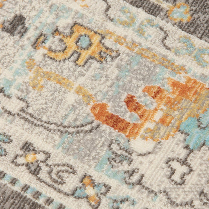 2' X 3' Gray and Orange Floral Stain Resistant Indoor Outdoor Area Rug HomeRoots