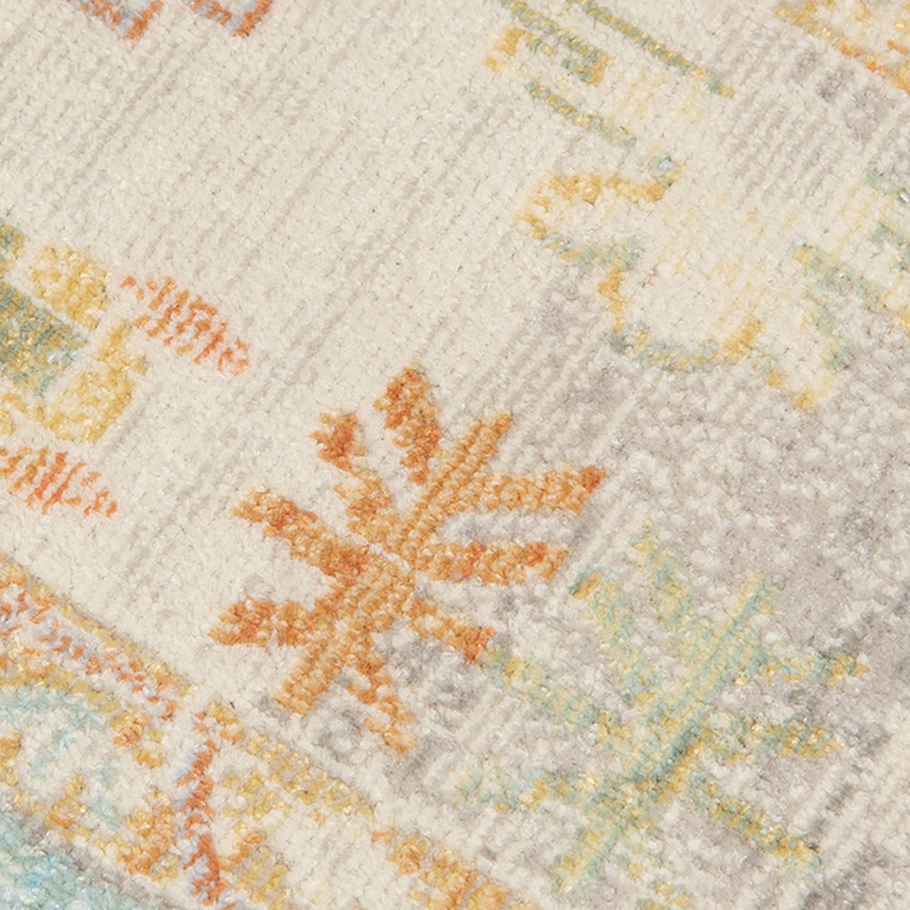 5' X 7' Blue and Orange Floral Stain Resistant Indoor Outdoor Area Rug HomeRoots