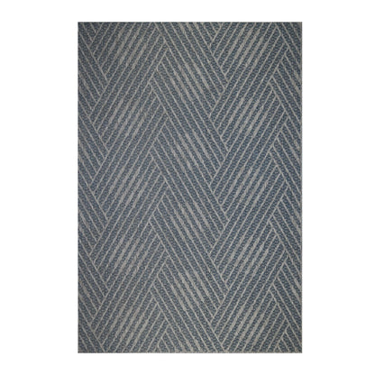 2' x 3' Gray and Blue Geometric Stain Resistant Indoor Outdoor Area Rug - FurniFindUSA