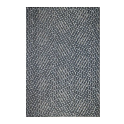 2' X 3' Gray and Blue Geometric Stain Resistant Indoor Outdoor Area Rug HomeRoots