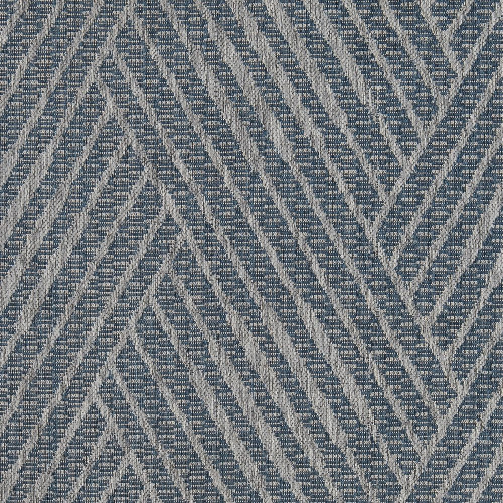 8' X 10' Gray and Blue Geometric Stain Resistant Indoor Outdoor Area Rug — view 15