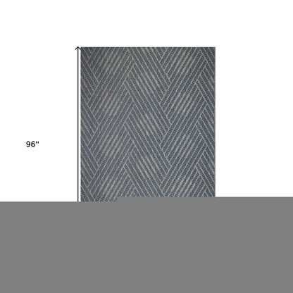 8' X 10' Gray and Blue Geometric Stain Resistant Indoor Outdoor Area Rug HomeRoots