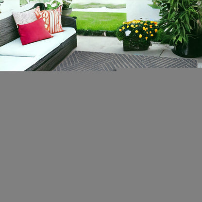 8' X 10' Gray and Blue Geometric Stain Resistant Indoor Outdoor Area Rug HomeRoots