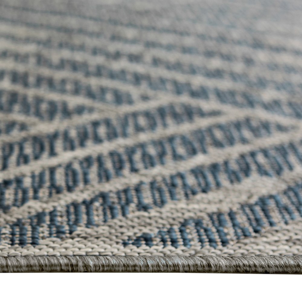 8' X 10' Gray and Blue Geometric Stain Resistant Indoor Outdoor Area Rug — view 49