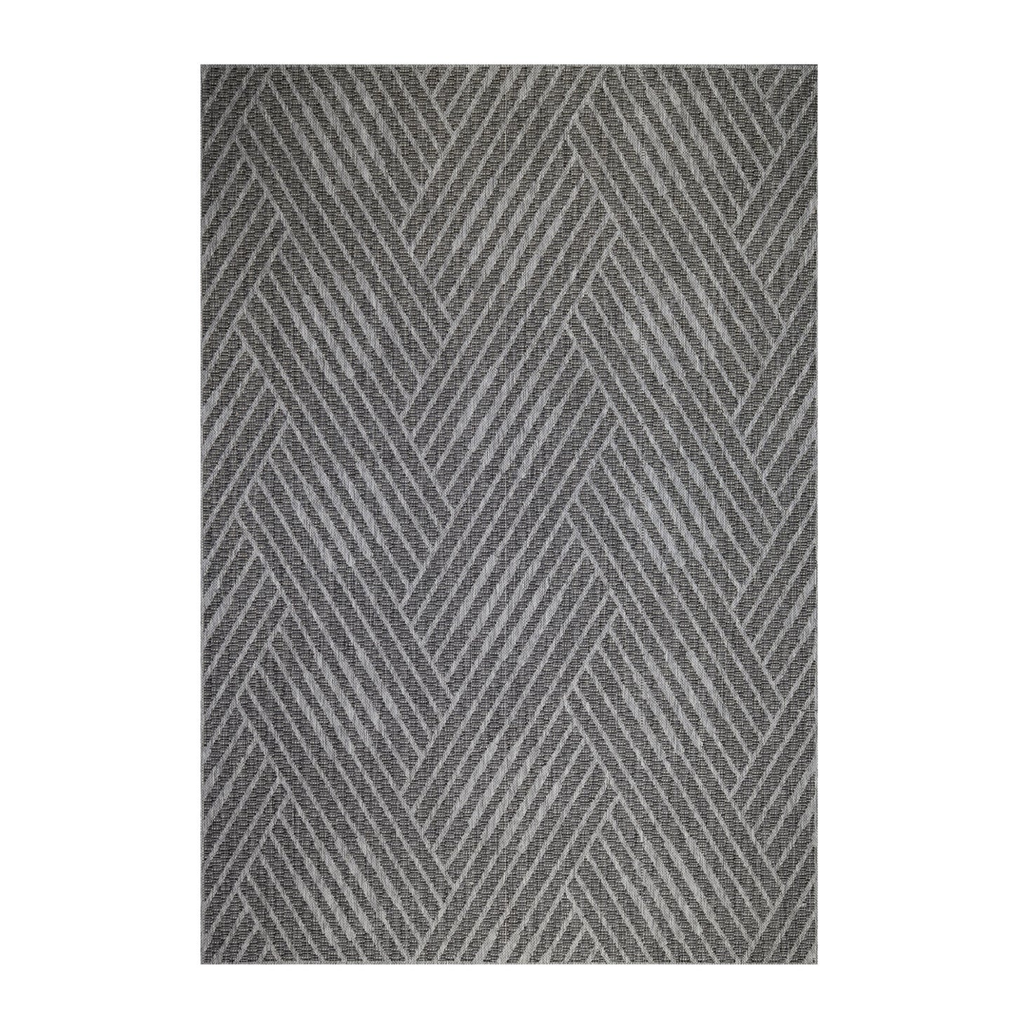 8' x 10' Beige Geometric Stain Resistant Indoor Outdoor Area Rug