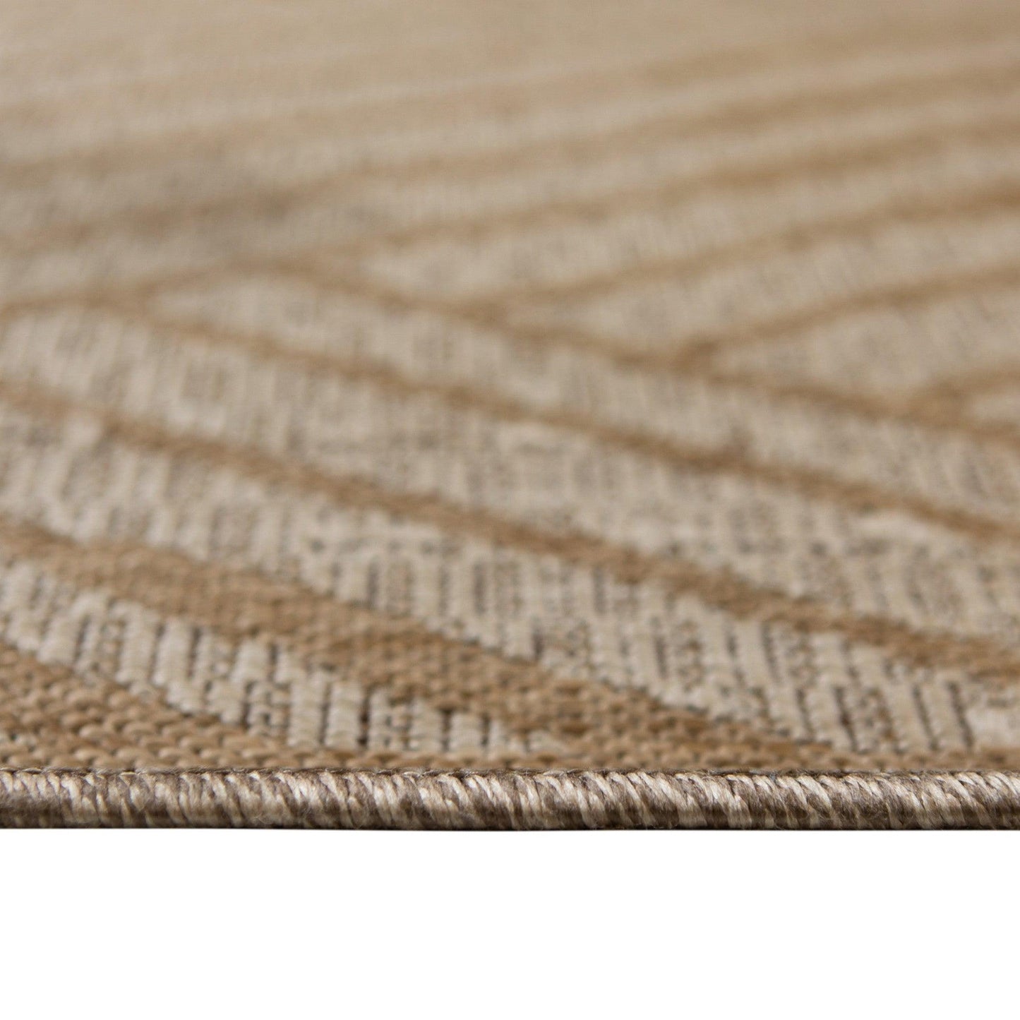 8' x 10' Beige Geometric Stain Resistant Indoor Outdoor Area Rug - FurniFindUSA