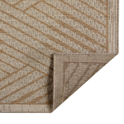 8' x 10' Beige Geometric Stain Resistant Indoor Outdoor Area Rug - FurniFindUSA