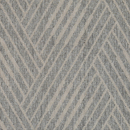 4' x 6' Gray and Blue Geometric Stain Resistant Indoor Outdoor Area Rug
