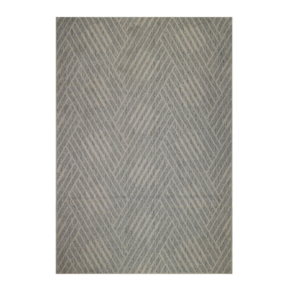 8' X 10' Gray and Blue Geometric Stain Resistant Indoor Outdoor Area Rug HomeRoots