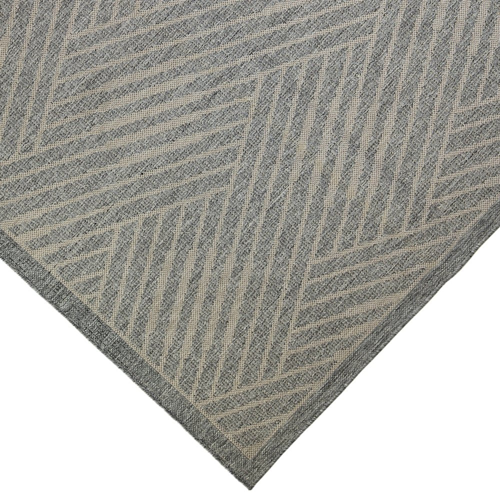 8' X 10' Gray and Blue Geometric Stain Resistant Indoor Outdoor Area Rug HomeRoots