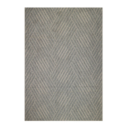8' X 10' Gray and Blue Geometric Stain Resistant Indoor Outdoor Area Rug HomeRoots