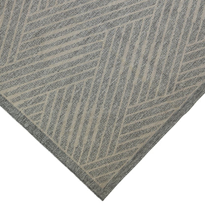 8' X 10' Gray and Blue Geometric Stain Resistant Indoor Outdoor Area Rug HomeRoots