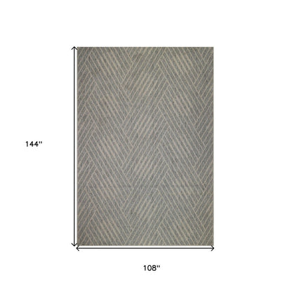 8' X 10' Gray and Blue Geometric Stain Resistant Indoor Outdoor Area Rug HomeRoots