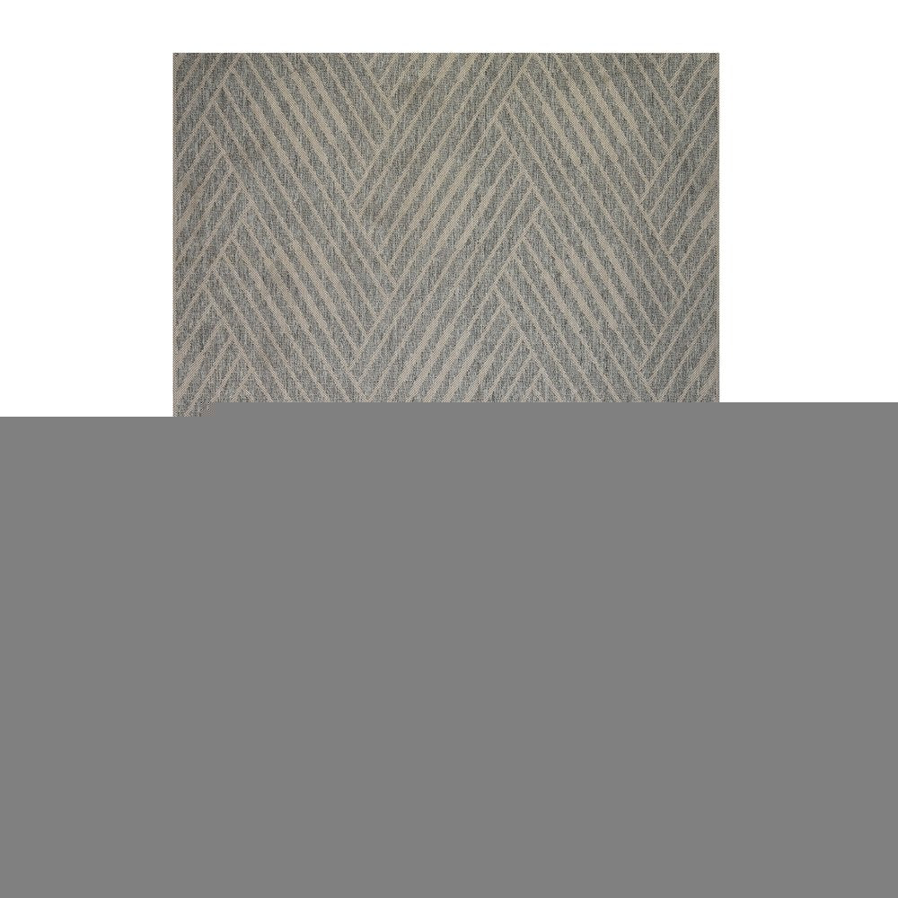 8' X 10' Gray and Blue Geometric Stain Resistant Indoor Outdoor Area Rug HomeRoots