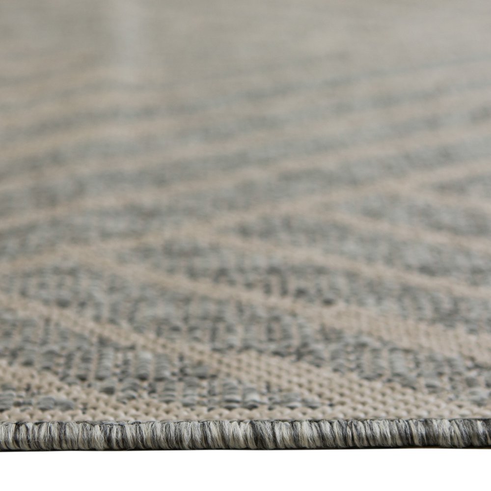 8' X 10' Gray and Blue Geometric Stain Resistant Indoor Outdoor Area Rug — view 172
