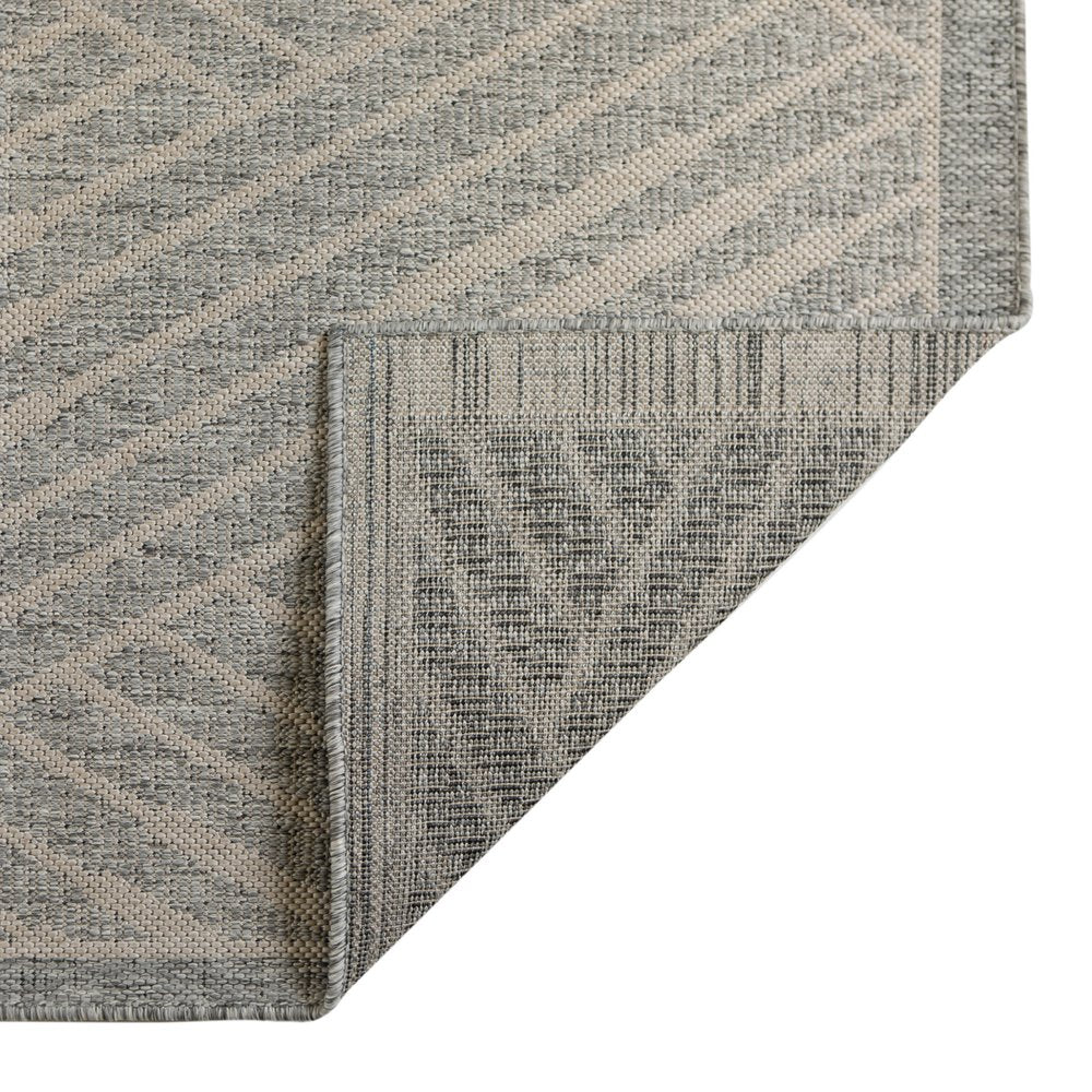 8' X 10' Gray and Blue Geometric Stain Resistant Indoor Outdoor Area Rug HomeRoots