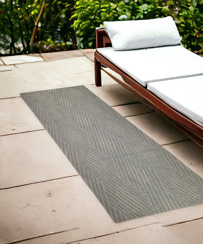 8' X 10' Gray and Blue Geometric Stain Resistant Indoor Outdoor Area Rug HomeRoots