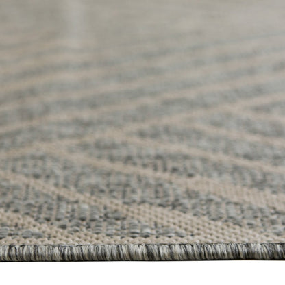 8' X 10' Gray and Blue Geometric Stain Resistant Indoor Outdoor Area Rug HomeRoots