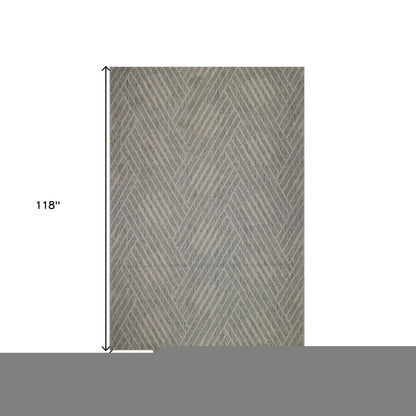 8' X 10' Gray and Blue Geometric Stain Resistant Indoor Outdoor Area Rug HomeRoots