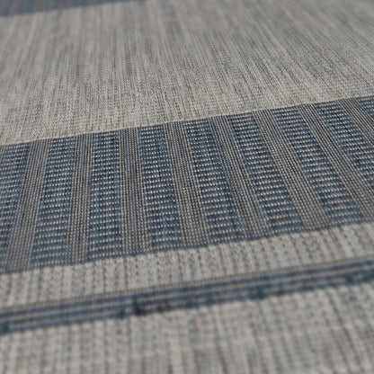 8' X 10' Blue and Gray Striped Stain Resistant Indoor Outdoor Area Rug HomeRoots