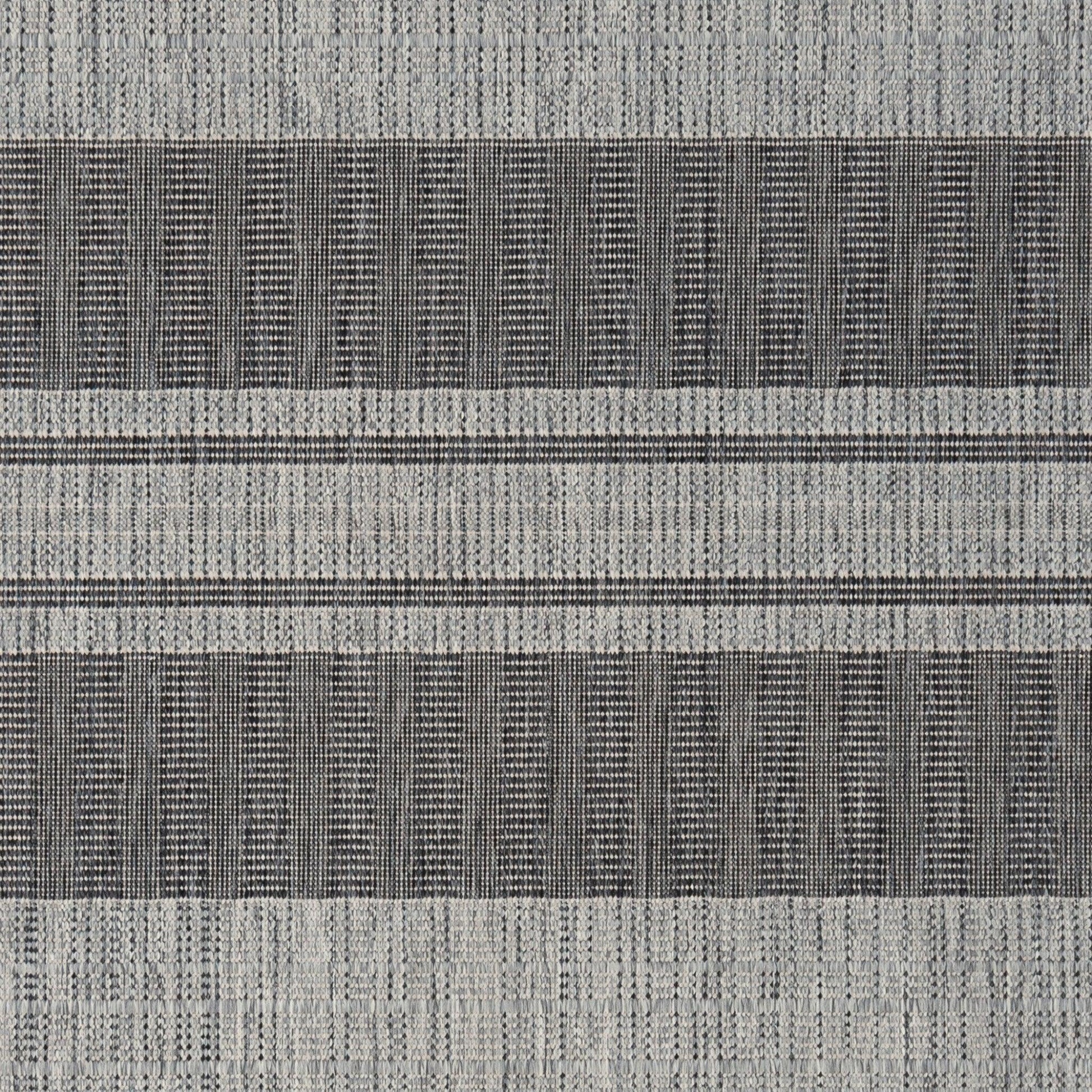 4' x 6' Blue and Gray Striped Stain Resistant Indoor Outdoor Area Rug - FurniFindUSA