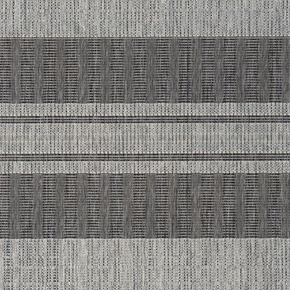 6' x 9' Blue and Gray Striped Stain Resistant Indoor Outdoor Area Rug - FurniFindUSA