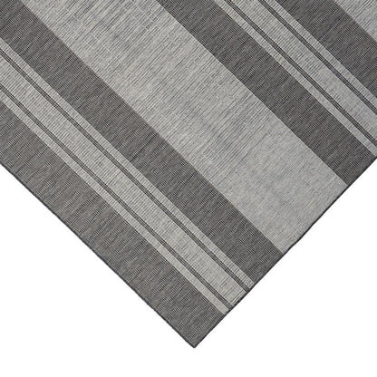 6' x 9' Blue and Gray Striped Stain Resistant Indoor Outdoor Area Rug - FurniFindUSA