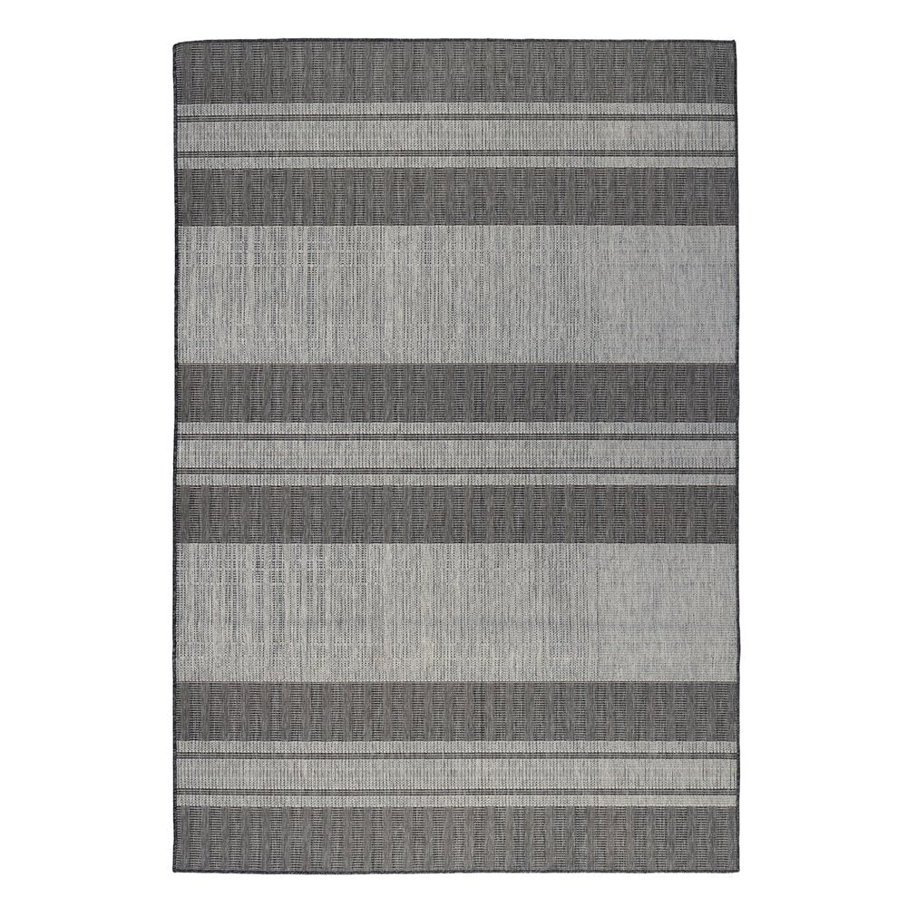 8' X 10' Blue and Gray Striped Stain Resistant Indoor Outdoor Area Rug HomeRoots