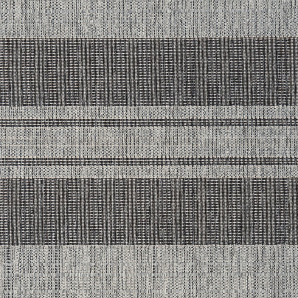 8' X 10' Blue and Gray Striped Stain Resistant Indoor Outdoor Area Rug HomeRoots