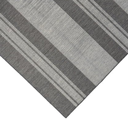 8' X 10' Blue and Gray Striped Stain Resistant Indoor Outdoor Area Rug HomeRoots