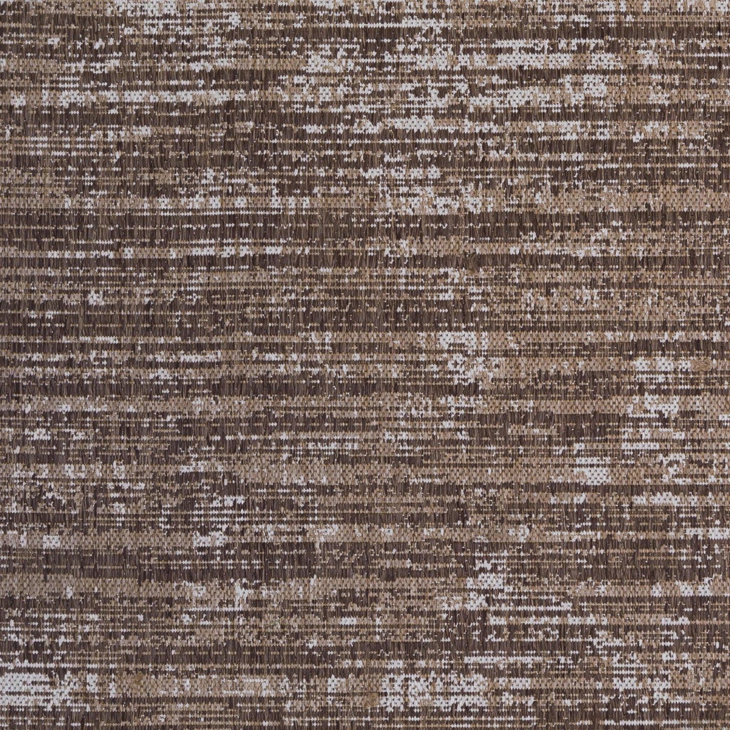 9' x 12' Brown and Ivory Striped Stain Resistant Indoor Outdoor Area Rug - FurniFindUSA