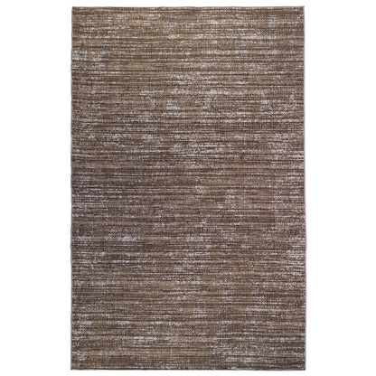8' X 10' Brown and Ivory Striped Stain Resistant Indoor Outdoor Area Rug HomeRoots