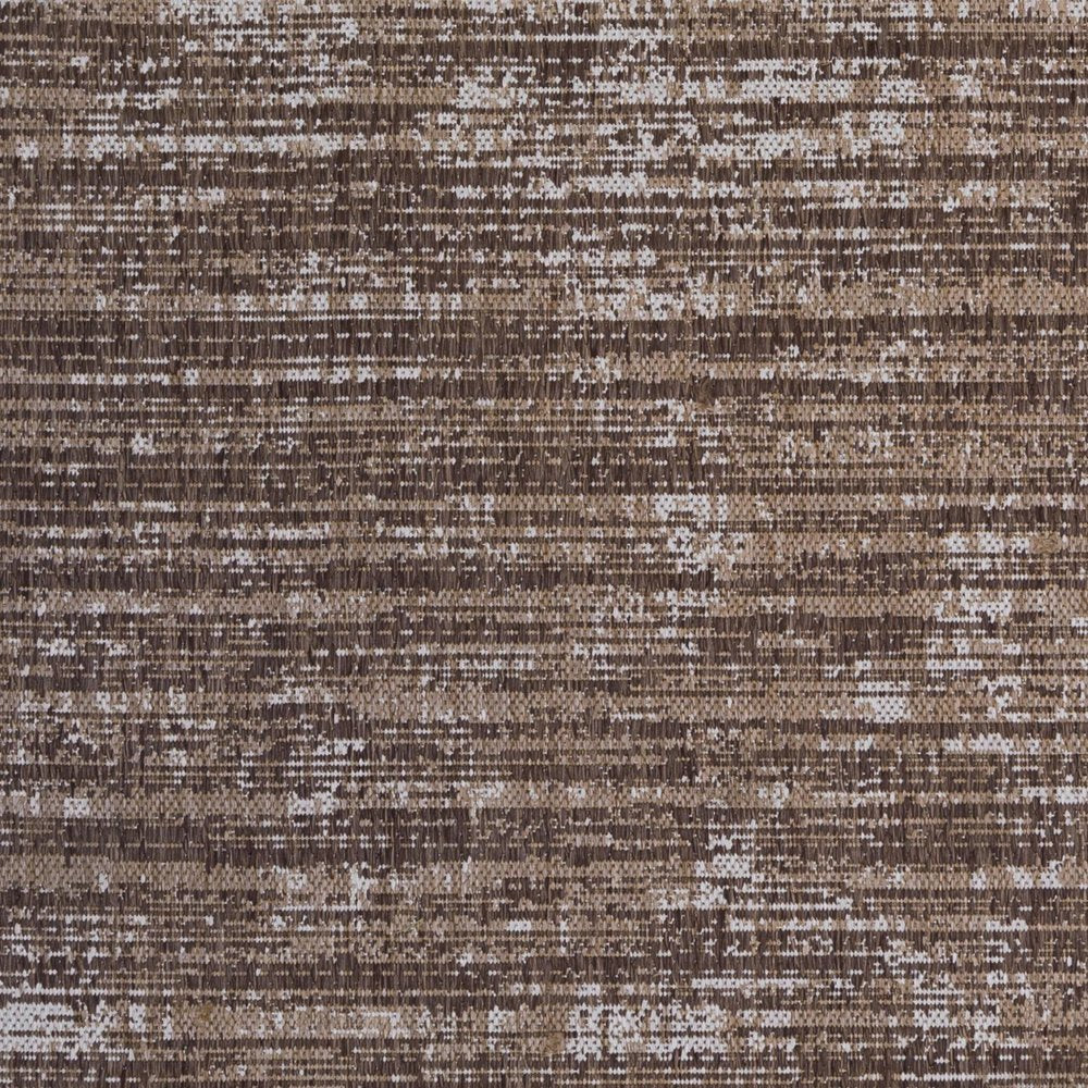 8' X 10' Brown and Ivory Striped Stain Resistant Indoor Outdoor Area Rug HomeRoots