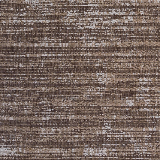 8' X 10' Brown and Ivory Striped Stain Resistant Indoor Outdoor Area Rug