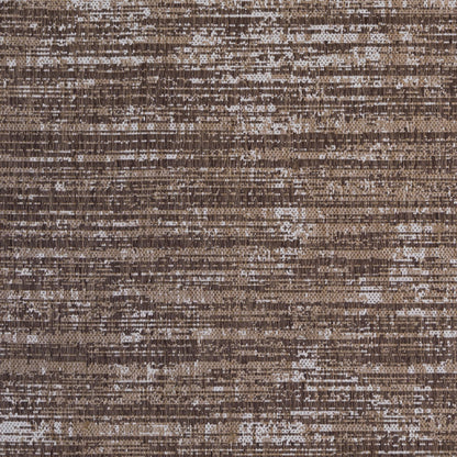 9' x 12' Brown and Ivory Striped Stain Resistant Indoor Outdoor Area Rug