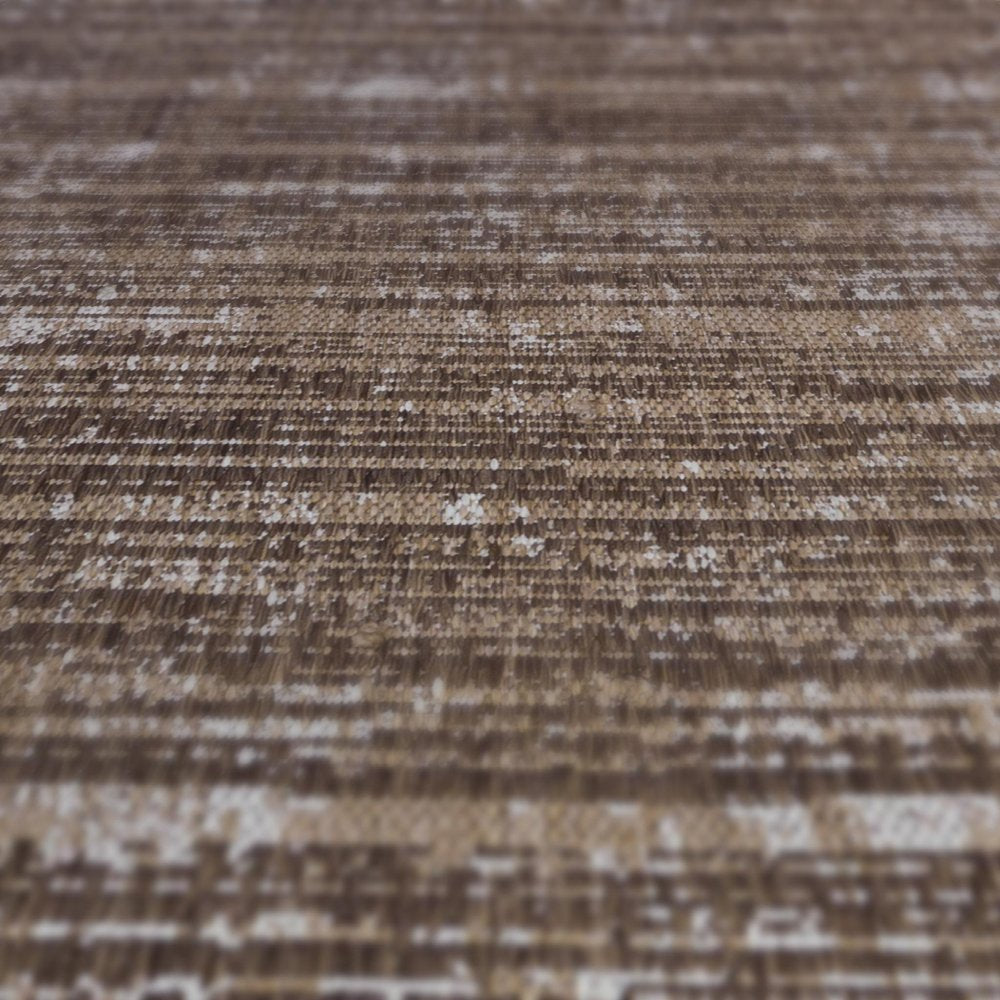 8' X 10' Brown and Ivory Striped Stain Resistant Indoor Outdoor Area Rug — view 13