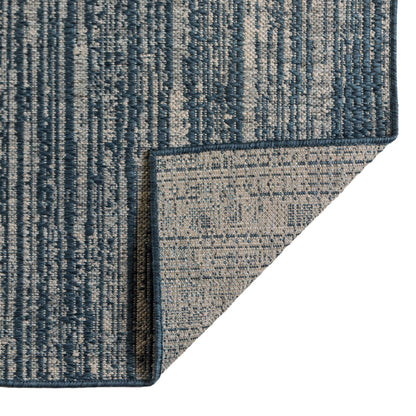 9' x 12' Brown and Ivory Striped Stain Resistant Indoor Outdoor Area Rug - FurniFindUSA