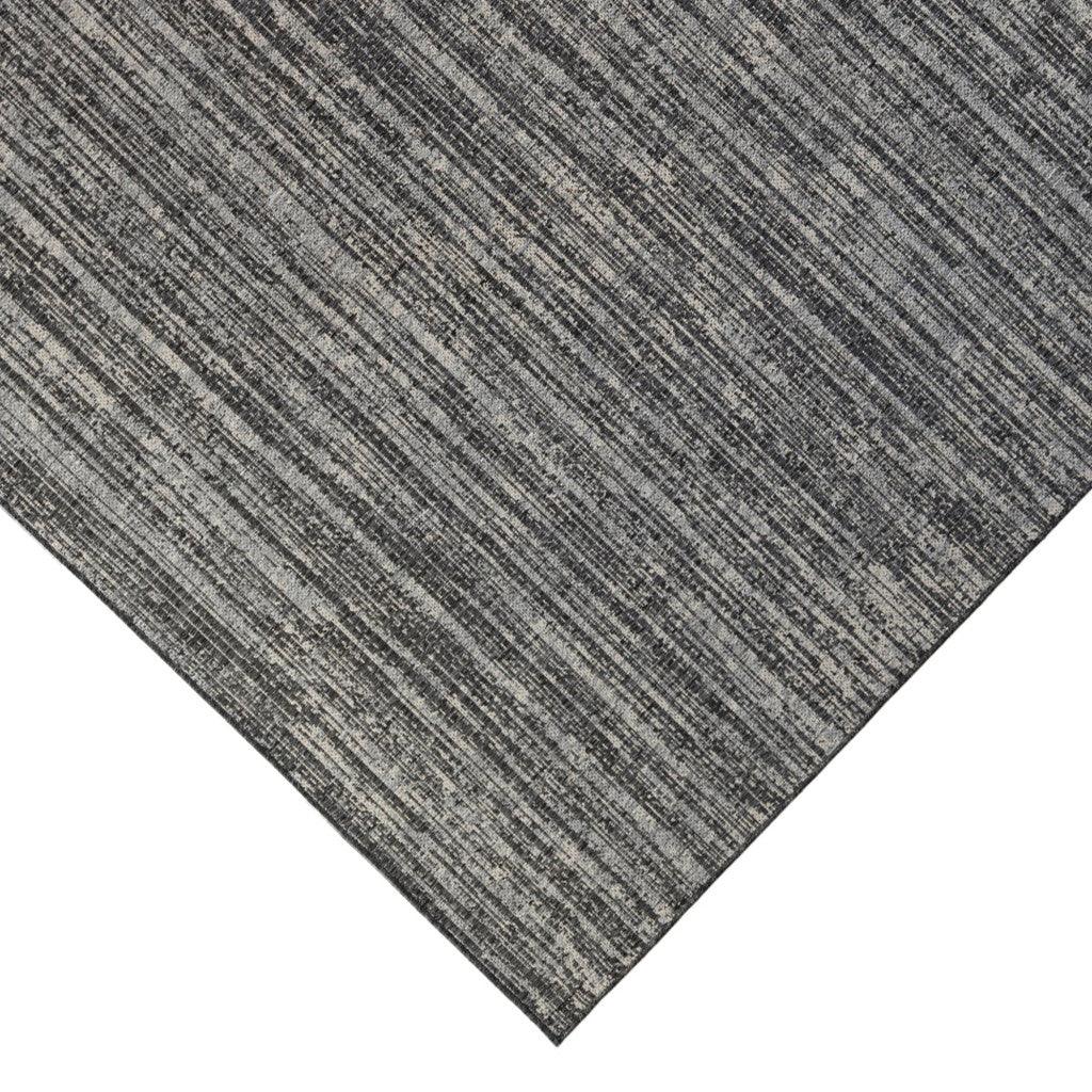 9' x 12' Brown and Ivory Striped Stain Resistant Indoor Outdoor Area Rug - FurniFindUSA