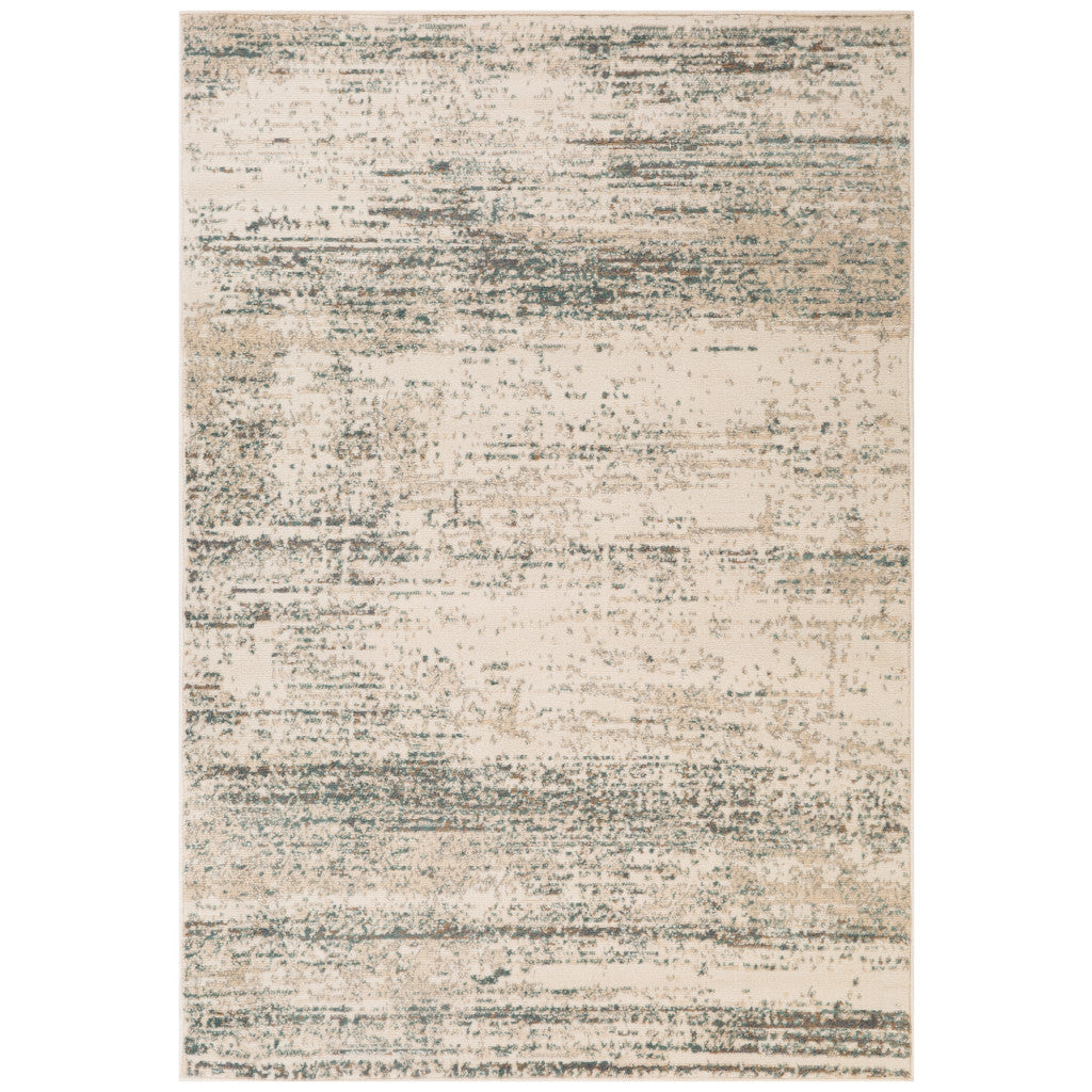 9' X 12' Gray and Ivory Abstract Power Loom Area Rug - 110.0" (H) x 146.0" (W) x 0.32" (D)