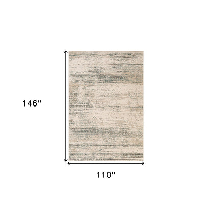 9' X 12' Gray and Ivory Abstract Power Loom Area Rug - 110.0" (H) x 146.0" (W) x 0.32" (D)