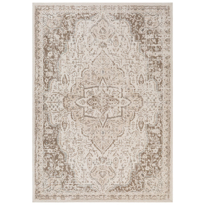 9' X 12' Gray and Light Cream Medallion Power Loom Area Rug - 110.0" (H) x 146.0" (W) x 0.32" (D)