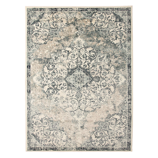 2' X 3' Charcoal and Gray Medallion Power Loom Area Rug - 47.24" (L) x 47.24" (W) x 0.35" (H)